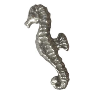 Seahorse polished pewter metal lapel pin badge