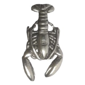 Lobster polished pewter metal lapel pin badge