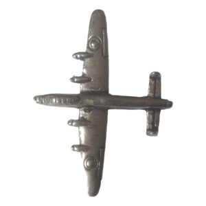 Lancaster Bomber polished pewter metal lapel pin badge