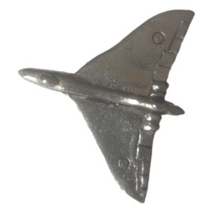 Vulcan Bomber polished pewter metal lapel pin badge