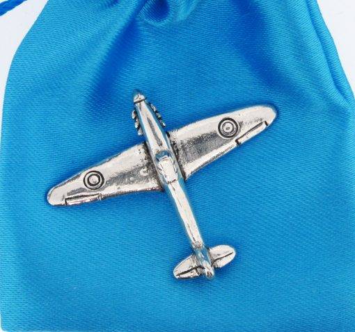 Hurricane Fighter Plane polished pewter metal lapel pin badge - Image 3
